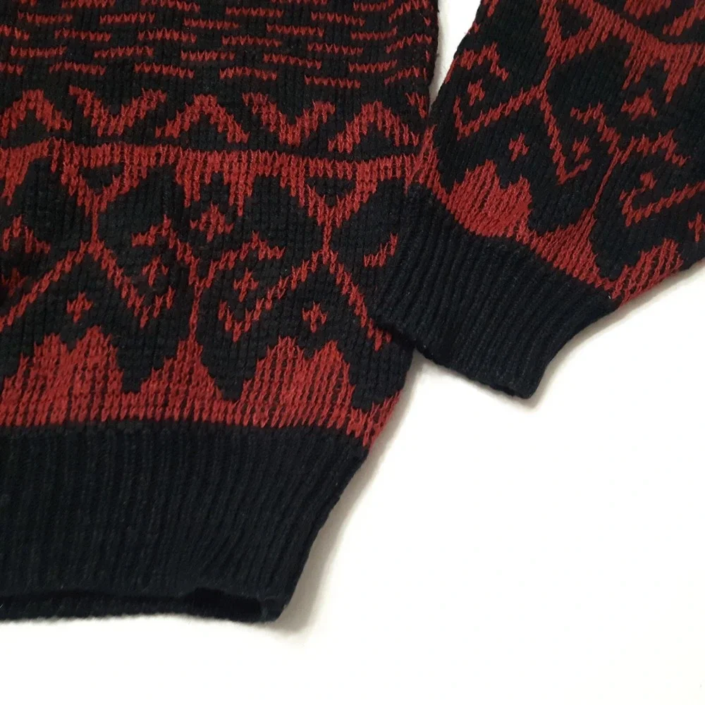 Vintage McGregor Sweater‎ Mens Large Red Black Southwestern Knit Grandpa Grunge